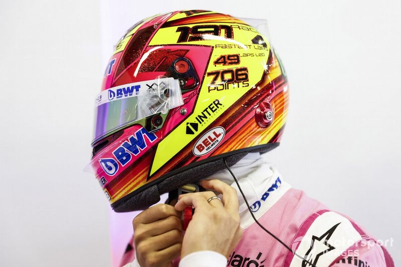 Sergio Pérez, Racing Point se pone el casco para su última sesión de clasificación con Racing Point