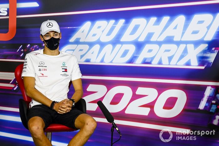 George Russell, Mercedes-AMG F1 en la conferencia de prensa