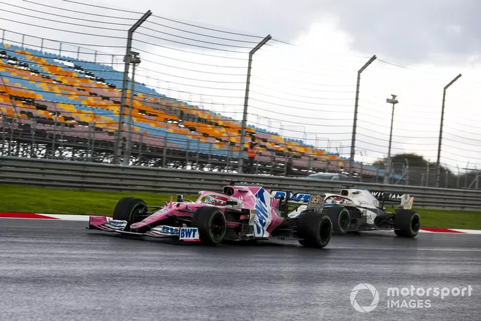 Sergio Pérez, Racing Point RP20, George Russell, Williams FW43