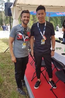 Francesco Corghi, giornalista di Motorsport.com, con Kamui Kobayashi, Toyota Gazoo Racing
