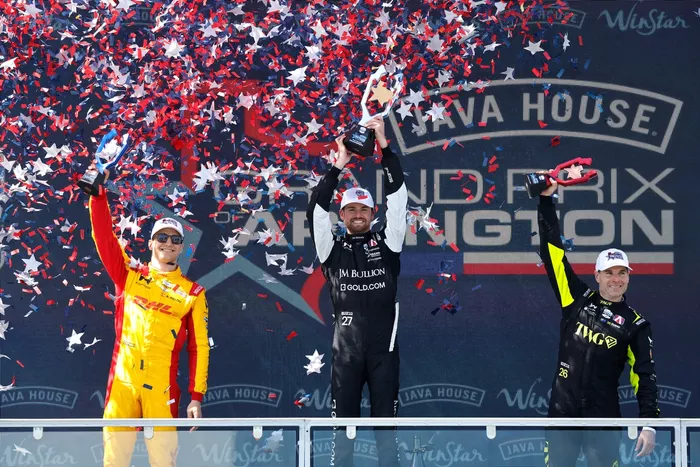 Alex Palou, Chip Ganassi Racing, Kyle Kirkwood, Andretti Global w/ Curb-Agajanian, Will Power, Andretti Global