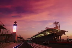 Sun sets over the circuit
