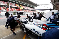 Lance Stroll, Williams Racing, au stand