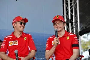 Sebastian Vettel, Ferrari, en Charles Leclerc, Ferrari