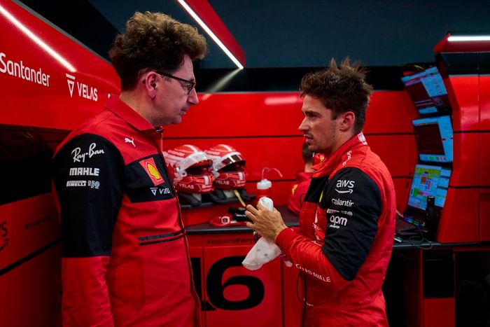 Mattia Binotto, Team Principal, Ferrari, Charles Leclerc, Ferrari F1-75