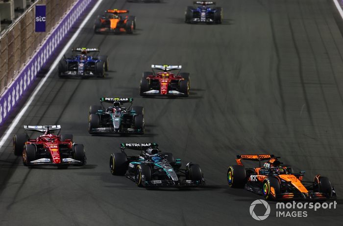 Charles Leclerc, Ferrari, Oscar Piastri, McLaren, George Russell, Mercedes