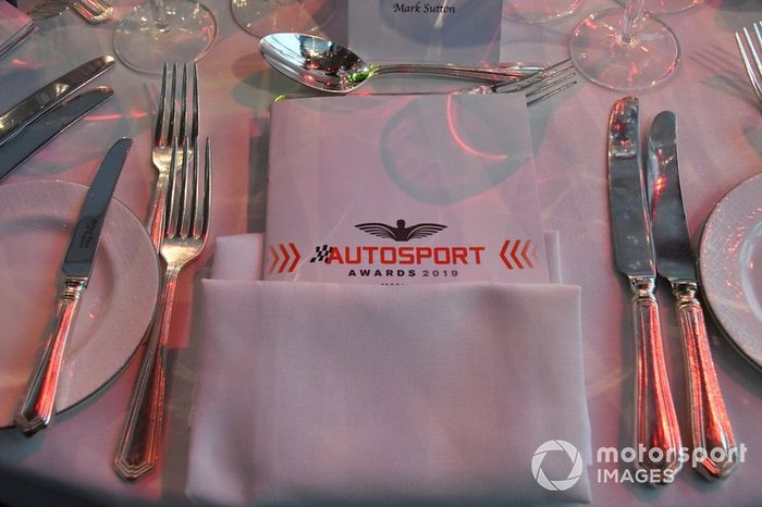 Set place at a table with the Awards programme