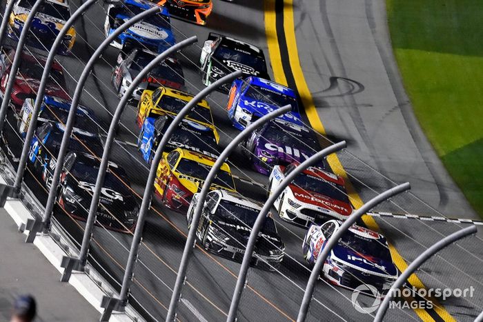 Daniel Suarez, TrackHouse Racing, Chevrolet Camaro iFly, Aric Almirola, Stewart-Haas Racing, Ford Mustang Smithfield and Austin Cindric, Team Penske, Ford Mustang Verizon 5G