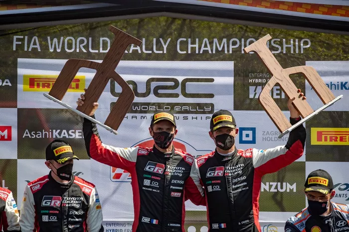 Podio: Ganador de la carrera Sébastien Ogier, Julien Ingrassia, Toyota Gazoo Racing WRT Toyota Yaris WRC