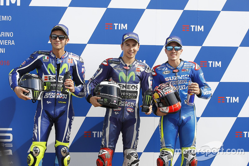 Poleman Jorge Lorenzo, Yamaha Factory Racing, secondo qualificato Valentino Rossi, Yamaha Factory Ra