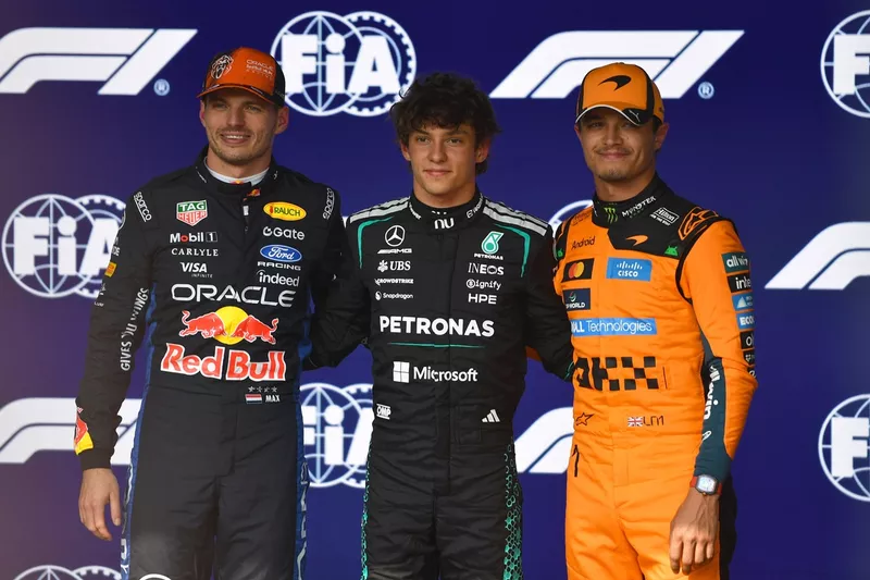 Andrea Kimi Antonelli, Mercedes, Max Verstappen, Red Bull Racing, Lando Norris, McLaren