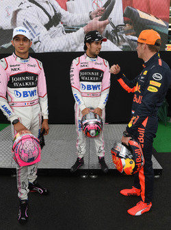 Esteban Ocon, Sahara Force India F1, Sergio Perez, Sahara Force India and Max Verstappen, Red Bull R