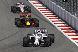 Felipe Massa, Williams FW40; Daniel Ricciardo, Red Bull Racing RB13; Sergio Perez, Sahara Force Indi