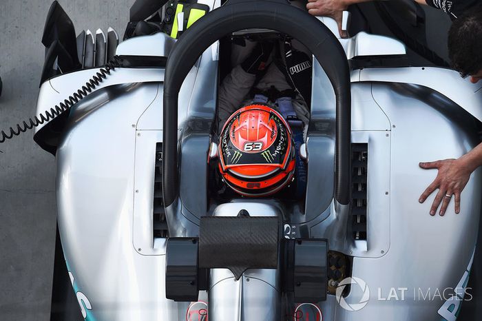 George Russell, Mercedes-Benz F1 W08 con el halo