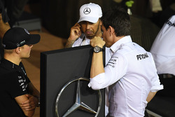 Valtteri Bottas, Mercedes AMG F1, Lewis Hamilton, Mercedes AMG F1 and Toto Wolff, Mercedes AMG F1 Director of Motorsport