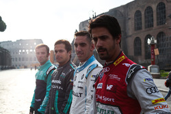 Lucas Di Grassi, Audi Sport ABT Schaeffler, Sebastien Buemi, Renault e.Dams, Nelson Piquet Jr., Jaguar Racing and Luca Filippi, NIO Formula E Team