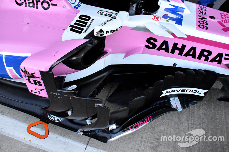 Dettaglio della fiancata della Force India VJM11