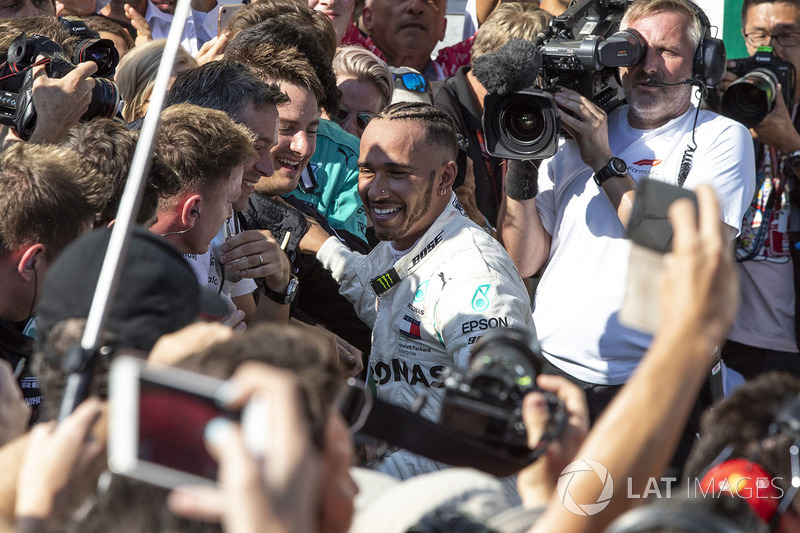 Lewis Hamilton, Mercedes-AMG F1 celebra su victoria en el GP de Hungría