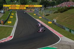 Esteban Ocon, Force India VJM11 leads Sergio Perez, Force India VJM11