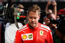 Sebastian Vettel, Ferrari, nel parco chiuso