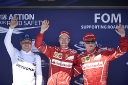 Sıralama turları ilk 3: Sebastian Vettel, Ferrari, Kimi Raikkonen, Ferrari, Valtteri Bottas, Mercede