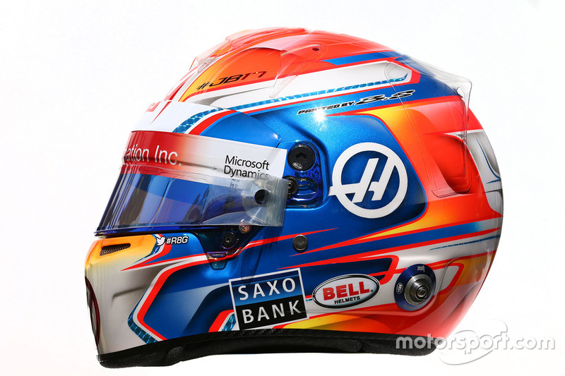 Il casco di Romain Grosjean, Haas F1 Team