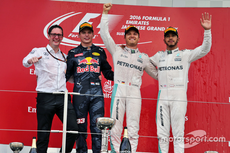 1. Nico Rosberg, 2. Max Verstappen, 3. Lewis Hamilton