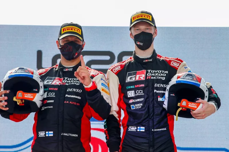 Ganador Kalle Rovanperä, Jonne Halttunen, Toyota Gazoo Racing WRT Toyota Yaris WRC