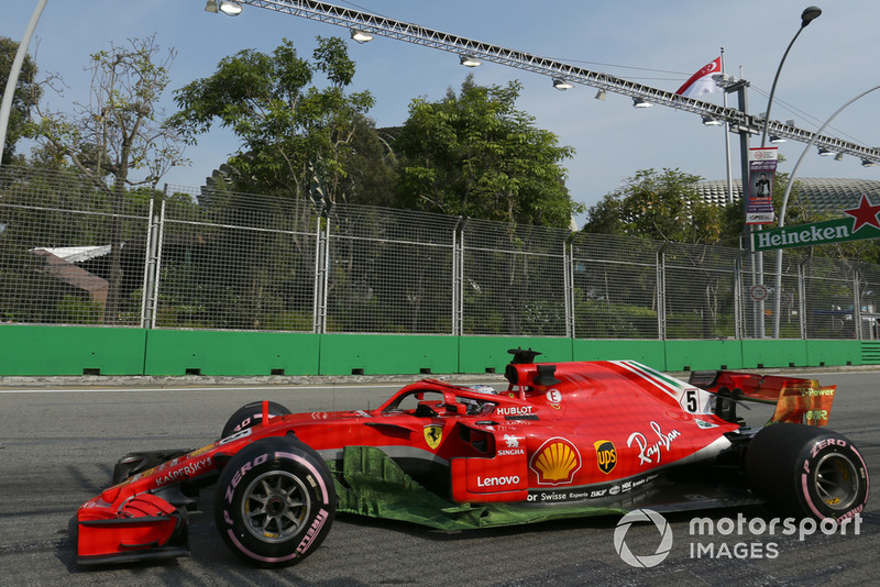 Sebastian Vettel, Ferrari SF71H, con la vernice flo viz