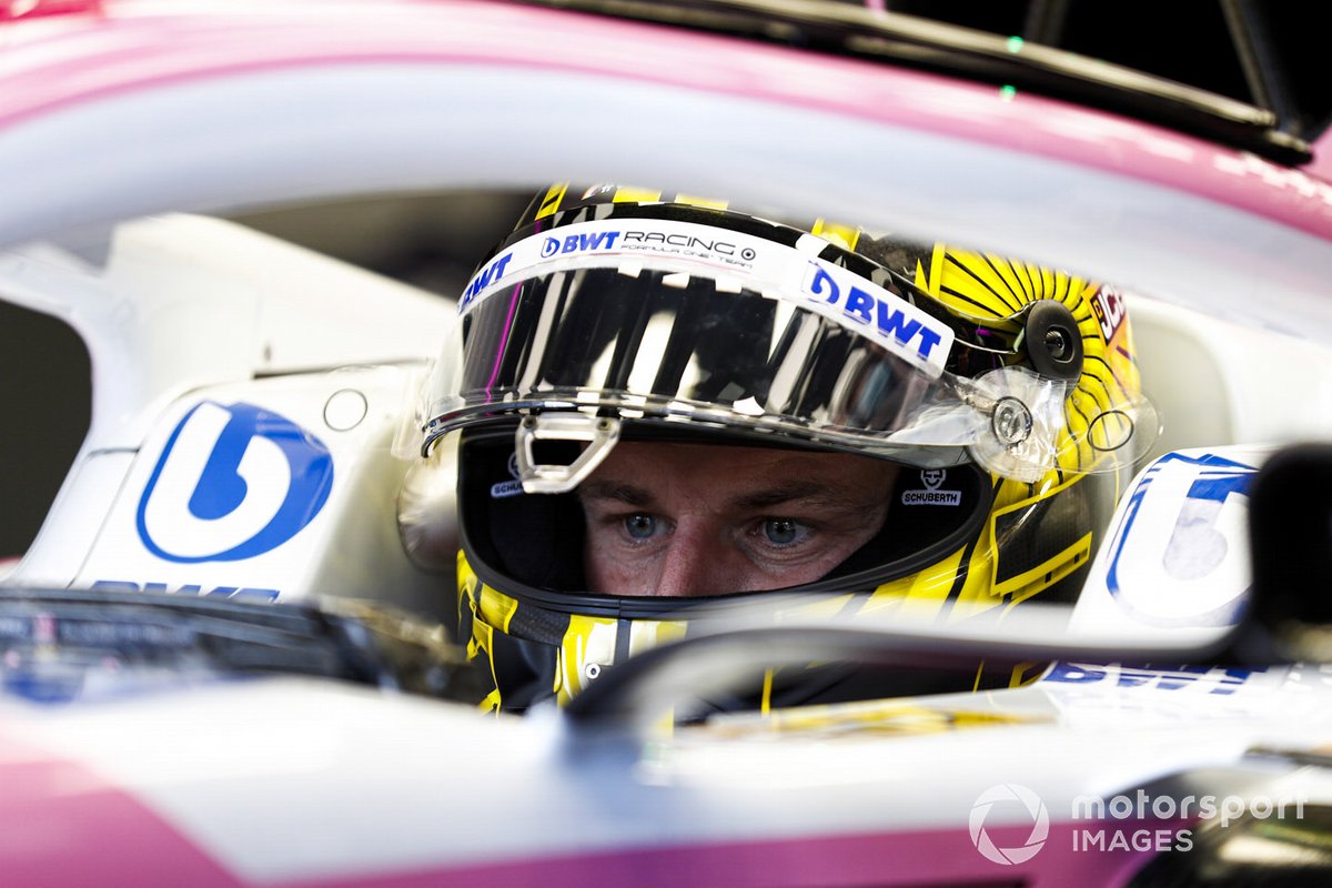 Nico Hulkenberg, Racing Point RP20, in the cockpit of the car