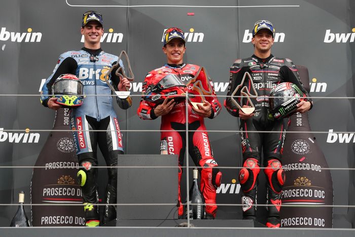 Fermanin Aldeguer, Gresini Racing, Marco Bezzecchi, Aprilia Racing, Марк Маркес, Ducati Team