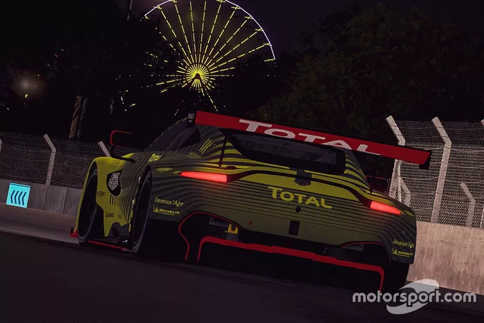 Acción de carrera en la noche