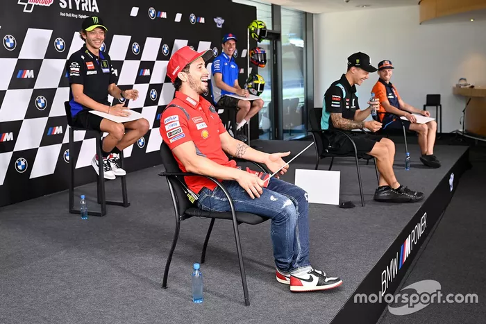 Conferencia: Valentino Rossi, Yamaha Factory Racing, Andrea Dovizioso, Ducati Team, Joan Mir, Team Suzuki MotoGP, Fabio Quartararo, Petronas Yamaha SRT, Brad Binder, Red Bull KTM Factory Racing