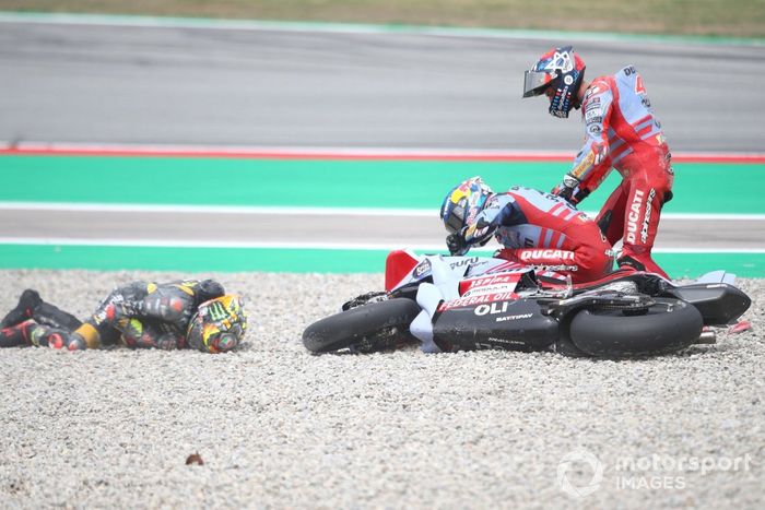 Marco Bezzecchi, VR46 Racing Team, Fabio Di Giannantonio, Gresini Racing, Alex Márquez, Gresini Racing crash