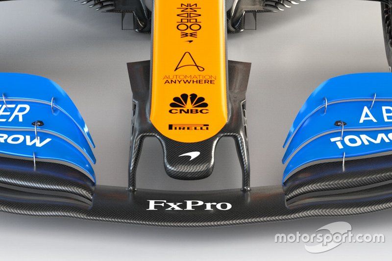 McLaren MCL35 detalle de la nariz
