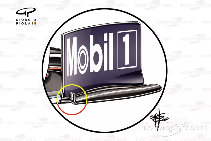 Endplate delantero del Red Bull Racing RB16 