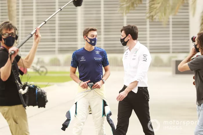 George Russell, Williams and Toto Wolff, Executive Director (Business), Mercedes AMG 