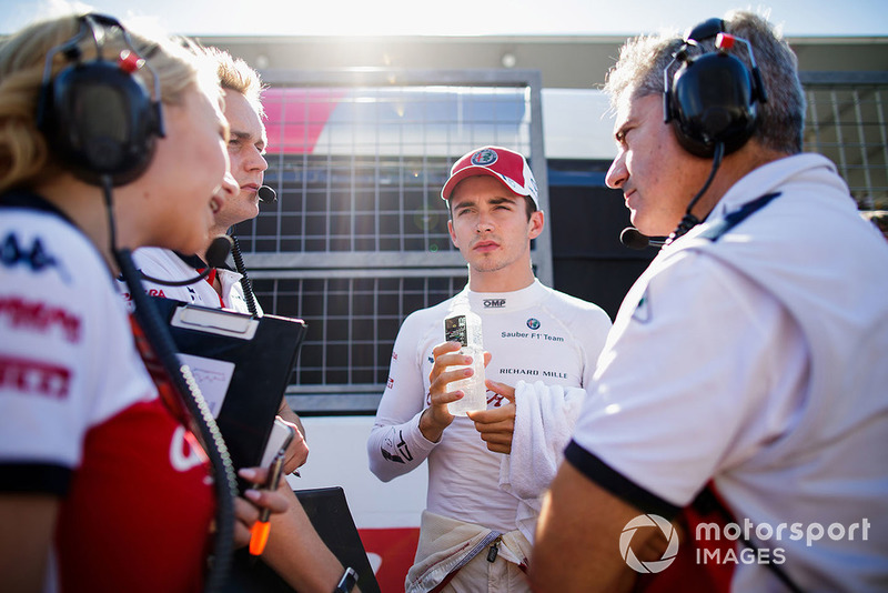 Charles Leclerc, Sauber C37, on the grid