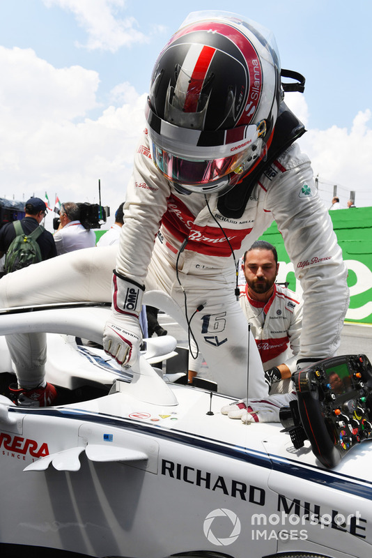 Charles Leclerc, Alfa Romeo Sauber C37 on the grid 