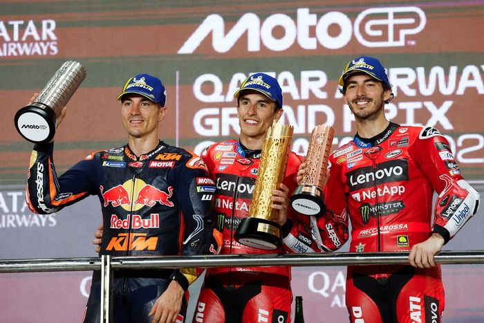 Francesco Bagnaia, Ducati Team, Maverick Vinales, Red Bull KTM Tech 3, Marc Marquez, Ducati Team