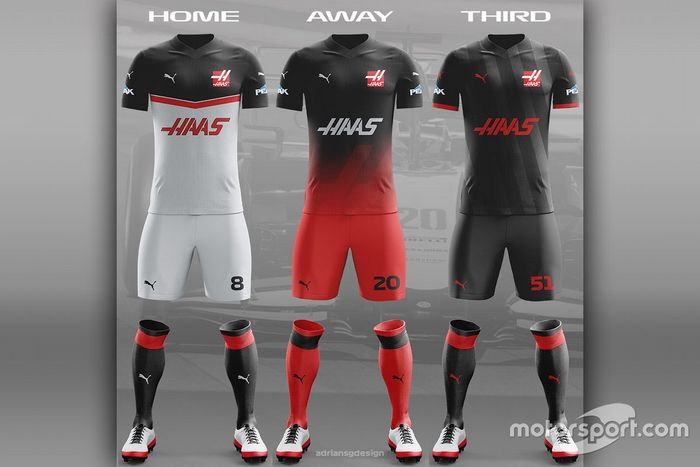 HAAS F1 football team kit