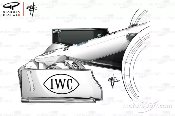 Mercedes AMG F1 W10 front wing detail