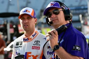  Denny Hamlin, Joe Gibbs Racing, Toyota Camry FedEx Freight and Christopher Gabehart