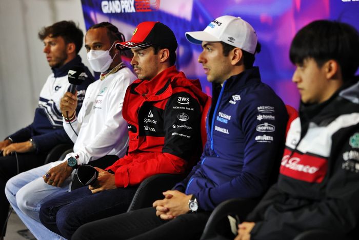 Lewis Hamilton, Mercedes-AMG, Charles Leclerc, Ferrari, Nicholas Latifi, Williams Racing