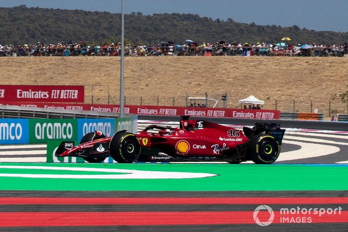 Choque de Charles Leclerc, Ferrari F1-75, en Le Beausset