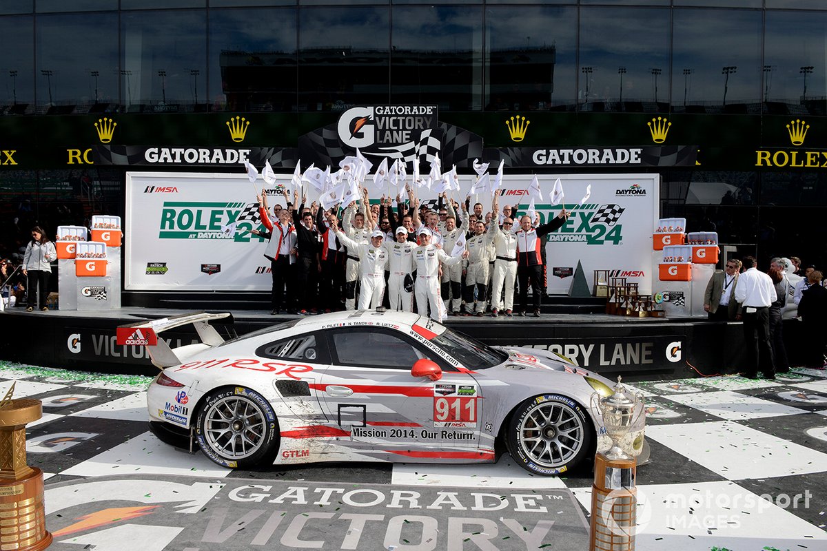 Winning the GTLM class at the 2014 Daytona 24 Hours on the debut for the new Porsche 911 RSR stands out to Davies as his favourite race