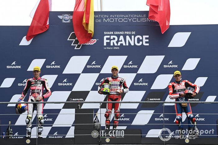 Podio: Sergio Garcia, Aspar Team Moto3, Filip Salac, Rivacold Snipers Team, Riccardo Rossi, BOE OwlRide