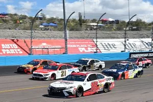 Kyle Busch, Joe Gibbs Racing, Toyota Camry Sport Clips, Matt DiBenedetto, Wood Brothers Racing, Ford Mustang Motorcraft/Quick Lane, Martin Truex Jr., Joe Gibbs Racing, Toyota Camry Bass Pro Shops, Alex Bowman, Hendrick Motorsports, Chevrolet Camaro Axalta