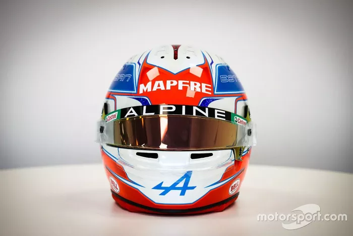El casco de Esteban Ocon, Alpine F1 Team  
