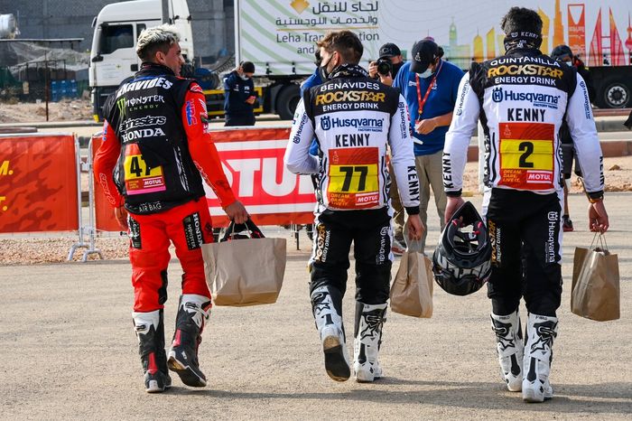 #47 Monster Energy Honda Team: Kevin Benavides, #77 Rockstar Energy Husqvarna Factory Racing: Luciano Benavides, #2 Rockstar Energy Husqvarna Factory Racing: Pablo Quintanilla